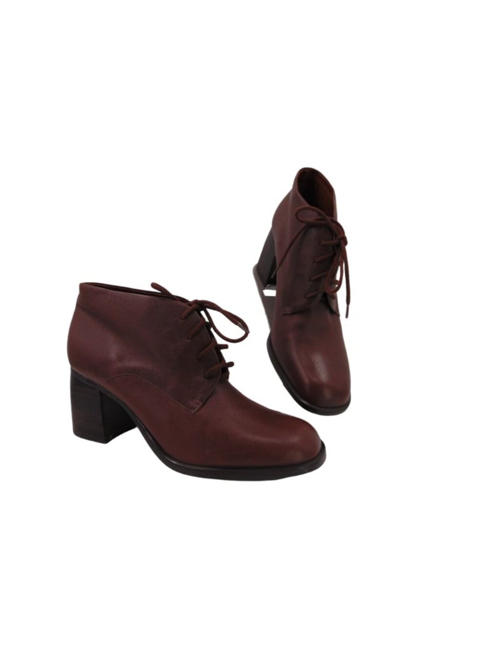 Etienne Aigner Womens Brown Pinto Ankle Booties Shoes Size 8 Chunky Heels Boots - Picture 3 of 12